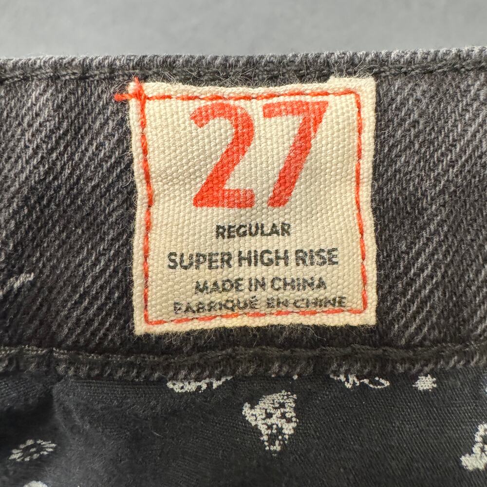Free People Skirt Womens 27 Super High Rise DON'T GET ME WRONG Faded Black Denim - Picture 5 of 9